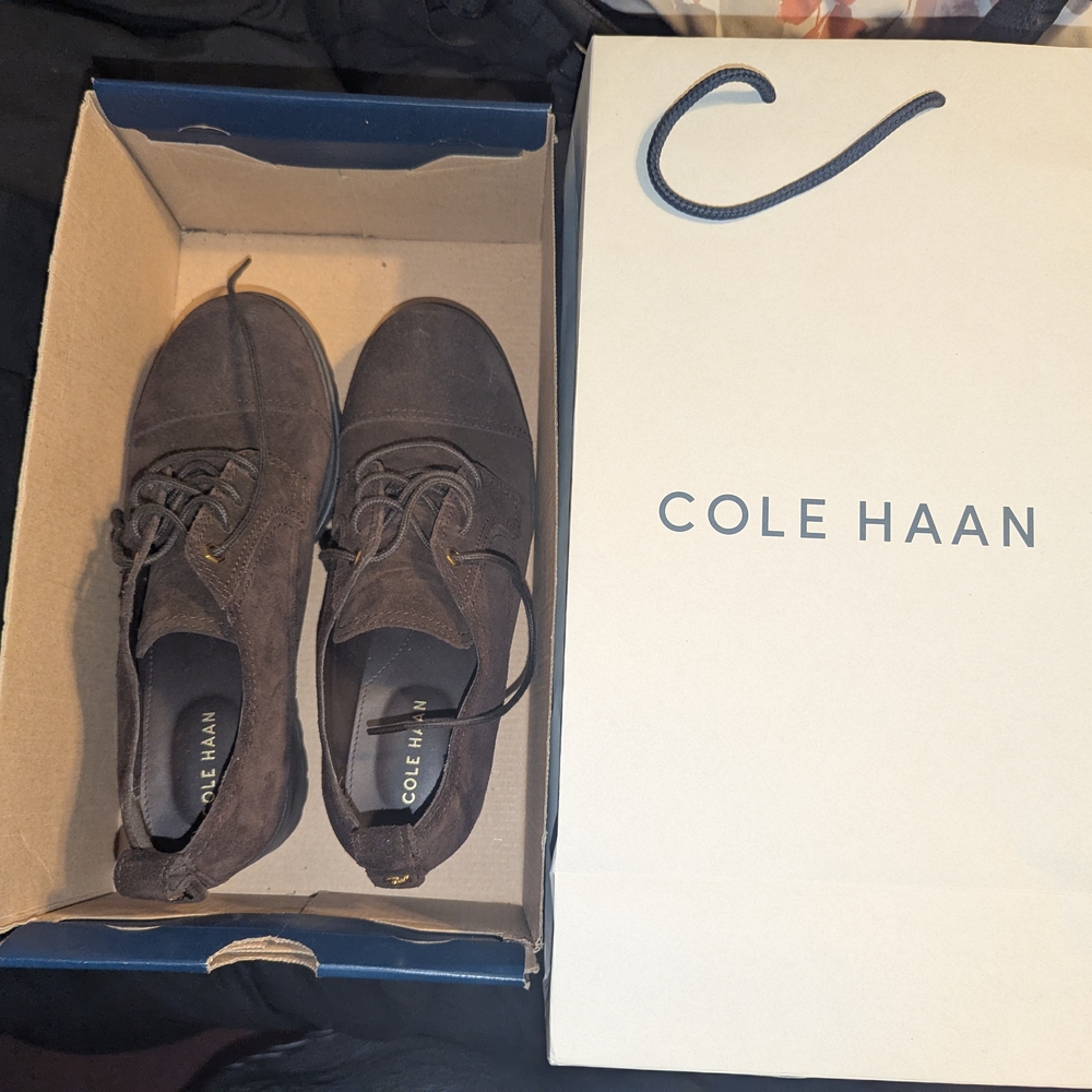 Cole Haan Women's Dark Brown Suede Oxfords